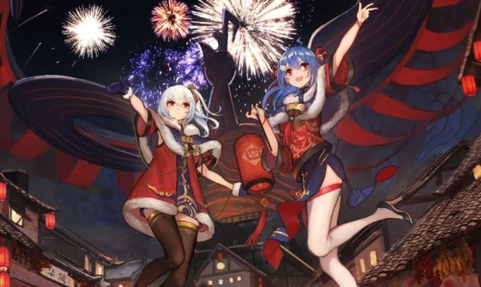 Hình nền anime chủ đề Tết với chất lượng hình ảnh sắc nét