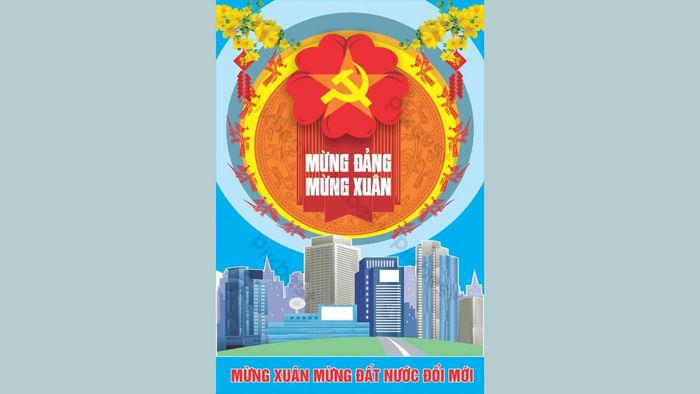 Mẫu báo tường chào mừng Đảng và mùa xuân giàu ý nghĩa