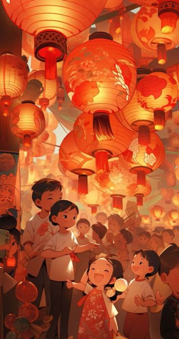 Làm mới giao diện điện thoại với hình nền Tết đèn lồng đỏ rực rỡ