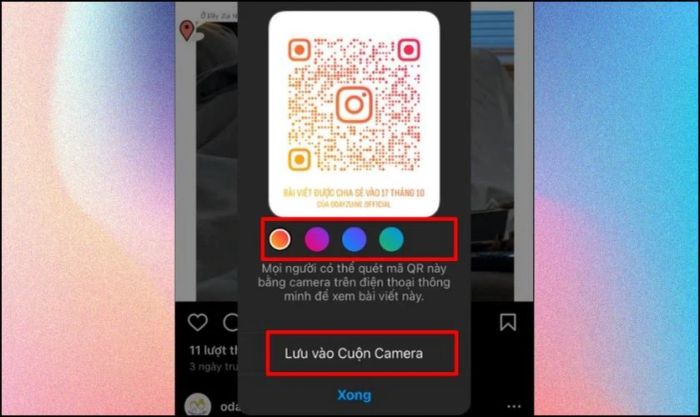 Nhấn vào phần Mã QR