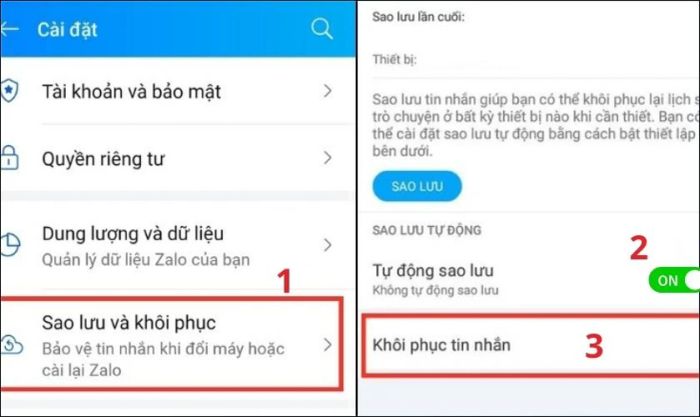 Hướng dẫn khôi phục tin nhắn đã thu hồi trên Zalo