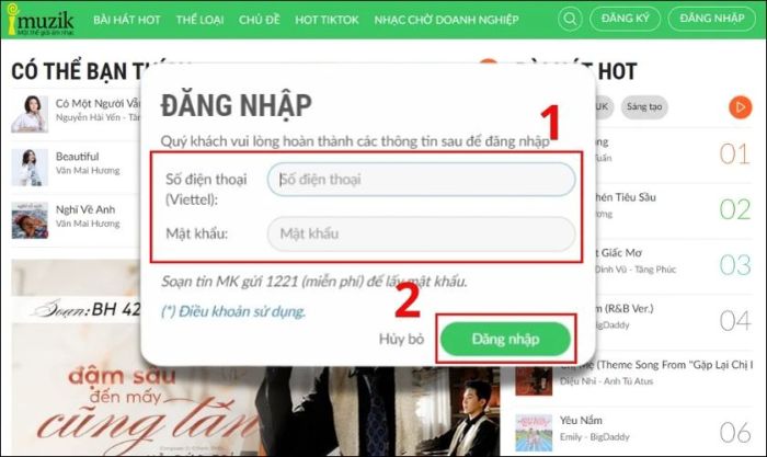 Hướng dẫn đăng ký nhạc chờ Viettel thông qua Imuzik