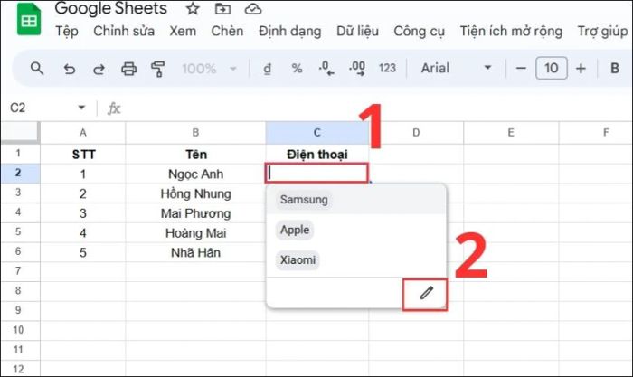 Chỉ cần nhấn vào ô trong bảng thả xuống mà bạn muốn loại bỏ lựa chọn.