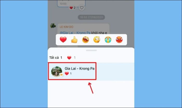 Nhấn vào biểu tượng trái tim