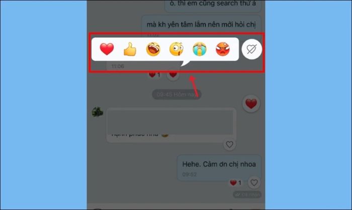 Cách thu hồi thả tim trên Zalo để tránh người khác nhìn thấy
