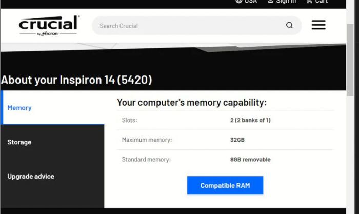 Xác định loại RAM trên laptop là RAM rời hay onboard trước khi tiến hành nâng cấp