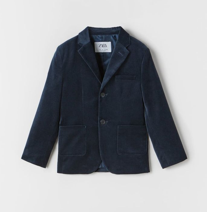 A stunning blue velvet blazer