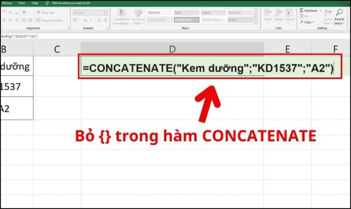 Kết quả sau khi nhập công thức