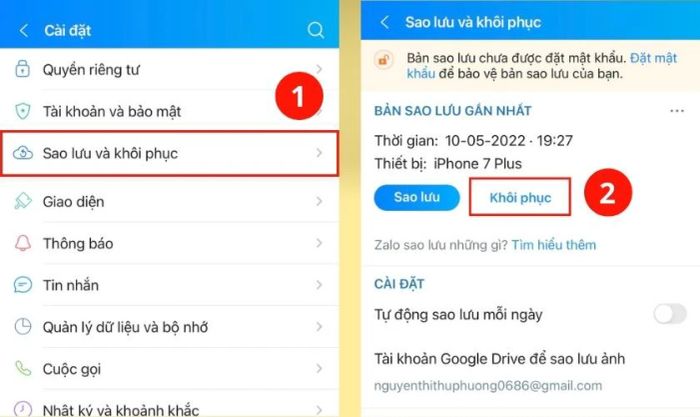 Sao lưu và khôi phục ảnh đã xóa trên Zalo cho iPhone