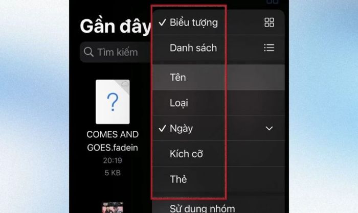 Chọn chế độ xem tệp phù hợp với nhu cầu