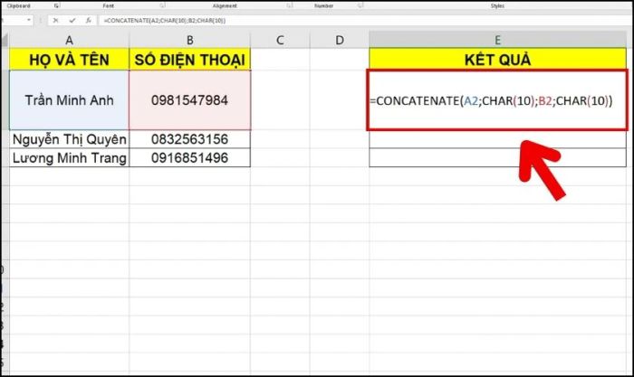 Hàm CONCATENATE trong Excel: Hướng dẫn nhanh cách ghép chuỗi dữ liệu ...