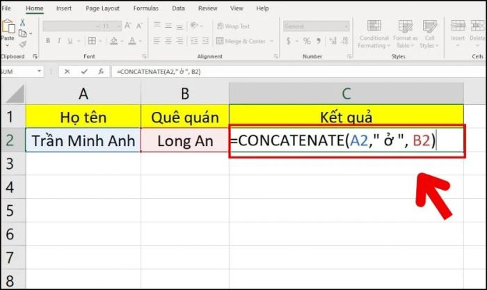 Hàm CONCATENATE trong Excel: Hướng dẫn nhanh cách ghép chuỗi dữ liệu ...