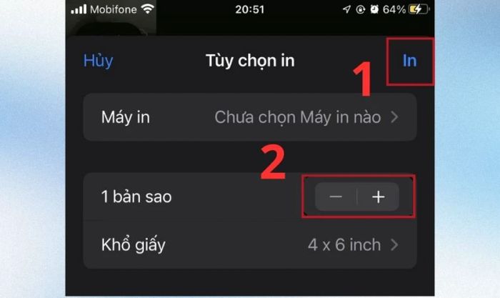 Nhấn Print để hoàn tất quá trình