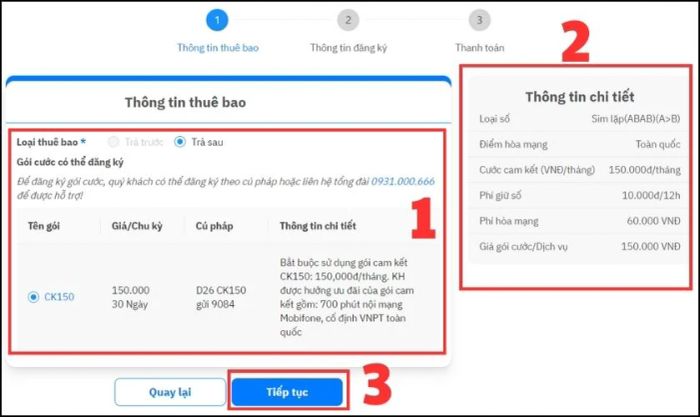 Xác nhận lại Thông tin thuê bao và Thông tin chi tiết của SIM