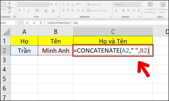 Hàm CONCATENATE trong Excel: Hướng dẫn nhanh cách ghép chuỗi dữ liệu ...