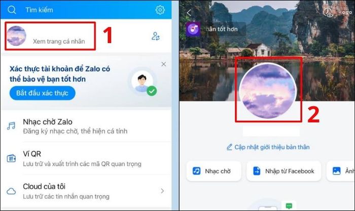 Tiếp theo, bạn nhấn vào mục Xem trang cá nhân của mình