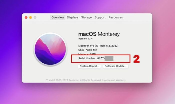 Kiểm tra số serial MacBook