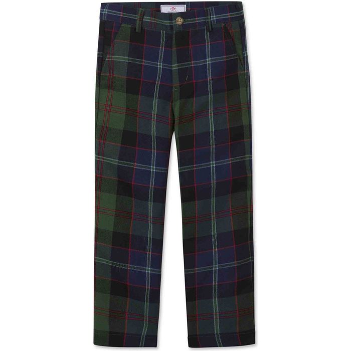 Green and blue plaid pants.