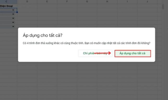 Nếu bạn muốn thay đổi này áp dụng cho tất cả, chọn Áp dụng cho tất cả.