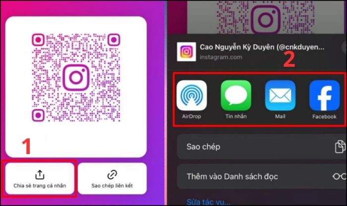 Bạn có thể chia sẻ mã QR Instagram với người khác không?