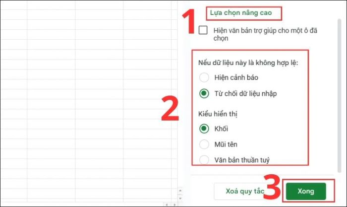 Nhấn Xong để kết thúc quá trình