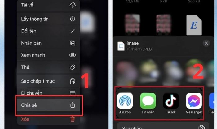 Hướng dẫn chia sẻ tệp từ ứng dụng Tệp trên iPhone