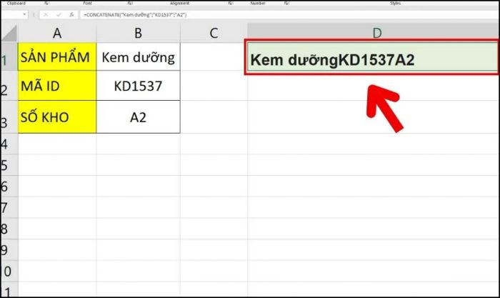 Hàm CONCATENATE trong Excel: Hướng dẫn nhanh cách ghép chuỗi dữ liệu ...