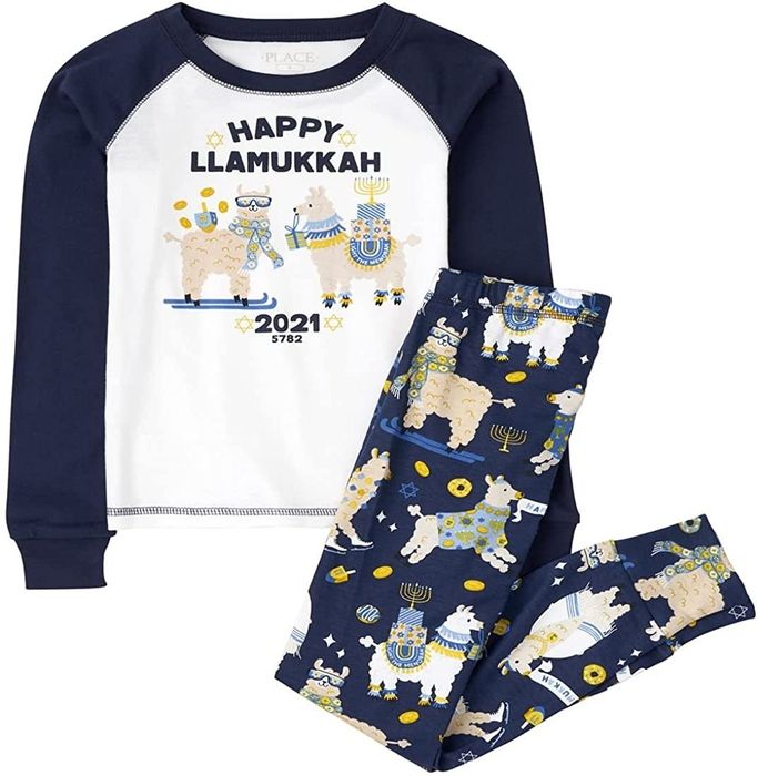 Hanukkah-themed pajamas for kids.