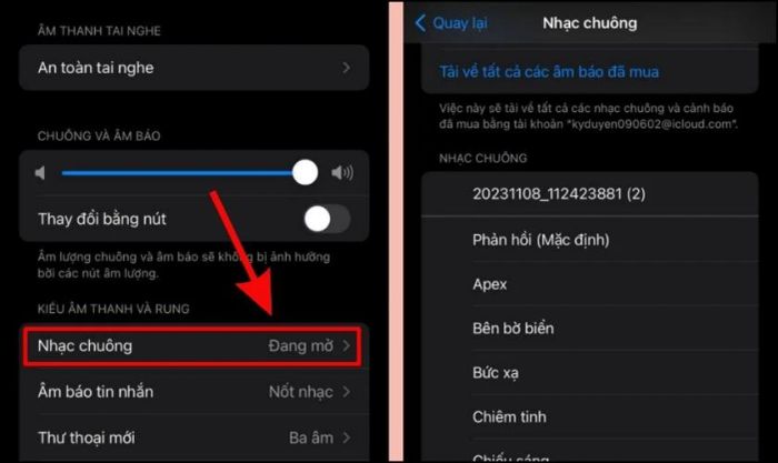Truy cập mục Nhạc chuông và thiết lập nhạc chuông cho iPhone 11 theo sở thích cá nhân