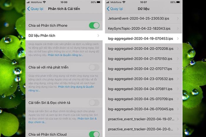 Chọn bản ghi log-aggregated-[ngày hiện tại]
