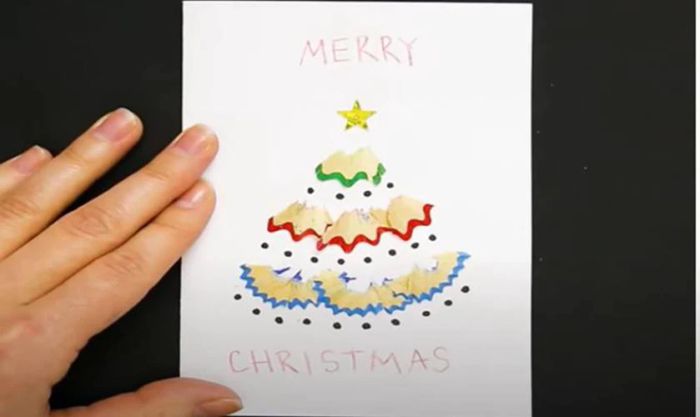 Hướng dẫn làm thiệp Noel từ vỏ bút chì