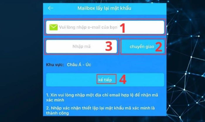 Bạn hãy nhập địa chỉ Email mà bạn đã sử dụng để đăng ký tài khoản của mình