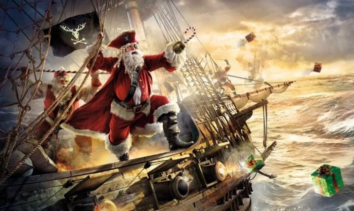 Hình nền Giáng sinh chủ đề ông già Noel với phong cách độc đáo