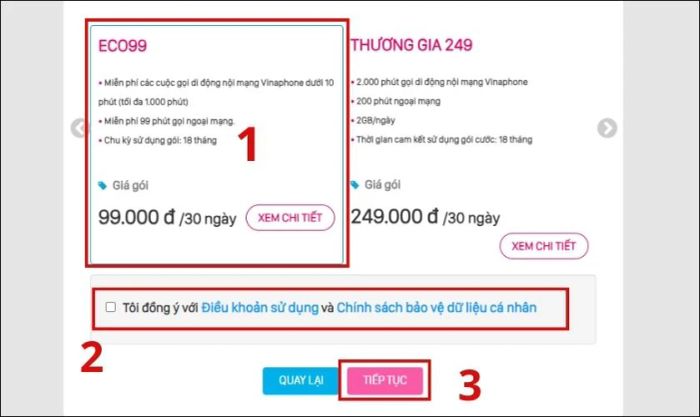 Chọn gói cước phù hợp với nhu cầu của bạn