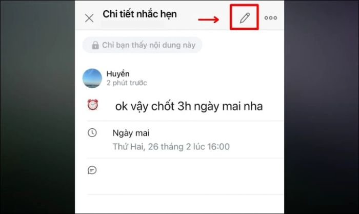 Bạn nhấn vào biểu tượng cây bút để tiến hành chỉnh sửa