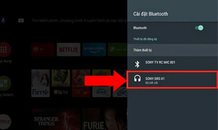 TV hiển thị trạng thái Đã kết nối