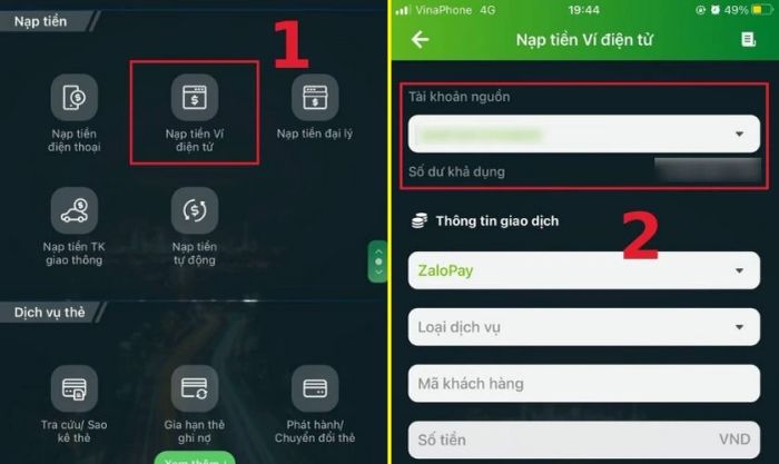 Hướng dẫn nạp tiền vào ví ZaloPay qua ứng dụng ngân hàng