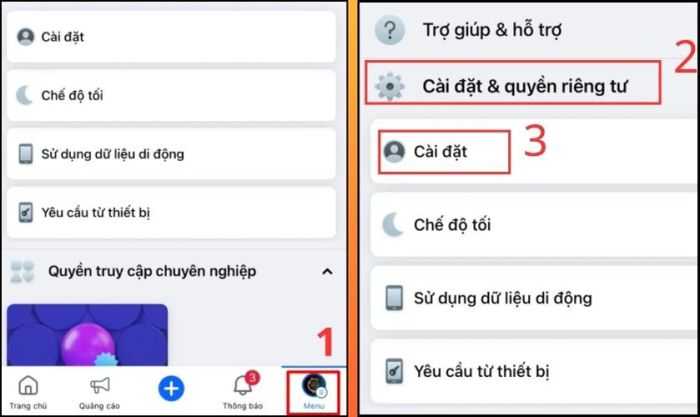 Xóa bộ nhớ đệm trực tiếp trong ứng dụng Facebook.