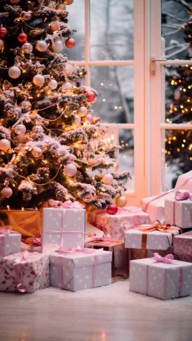 Ảnh nền phong cảnh Noel với không gian ấm cúng và đầy hạnh phúc