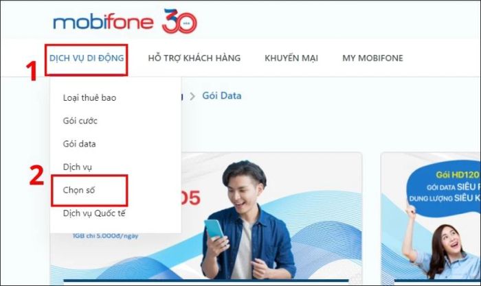 Hướng dẫn mua sim đầu số 0778 trên website MobiFone