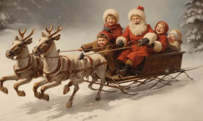 Hình nền Giáng sinh chủ đề ông già Noel với phong cách hài hước