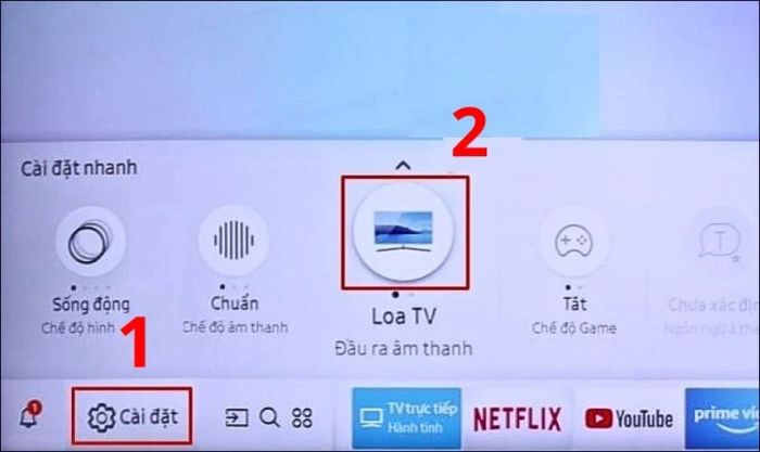 Di chuyển qua các tùy chọn để tìm và chọn mục Cài đặt