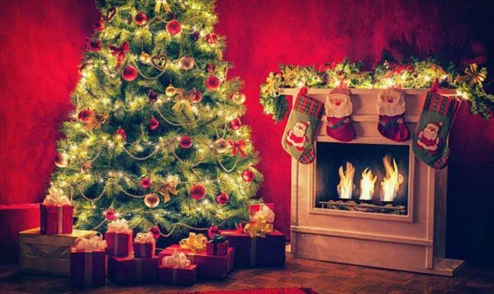 Ảnh nền máy tính Noel với phong cách đơn giản