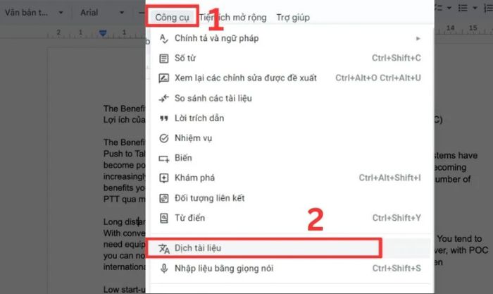 Tiến hành chuyển đổi file PDF từ tiếng Anh sang tiếng Việt