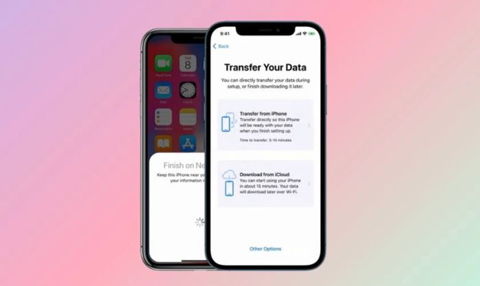 Nhấn chọn mục chuyển dữ liệu trên iPhone
