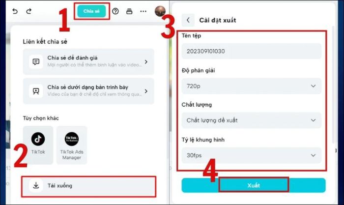Nhập thông tin cần thiết và xuất file về thiết bị của bạn.