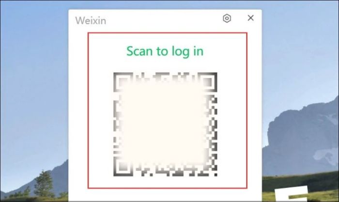 Quét mã QR code từ tài khoản Wechat đã tạo sẵn trên điện thoại