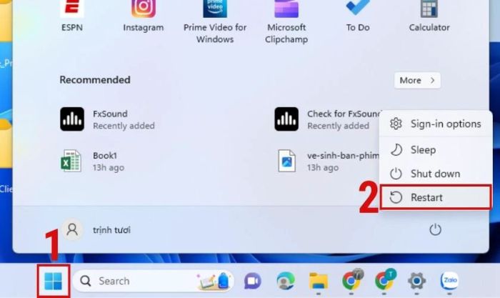 Chọn Windows và tiến hành khởi động lại máy tính