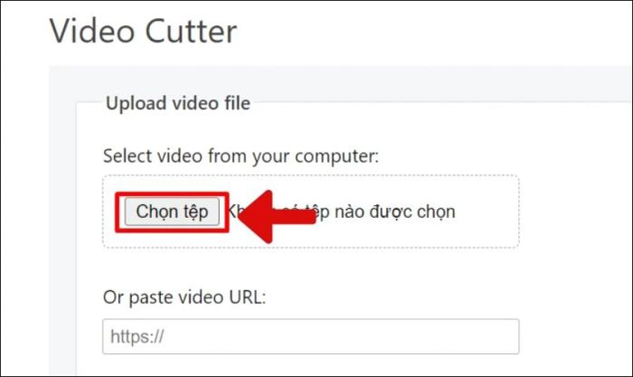 Tải lên video cần chỉnh sửa