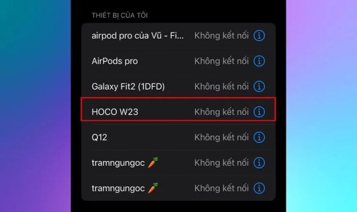 Bạn lần lượt chọn kết nối với từng loa